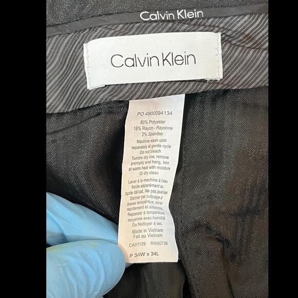 Calvin Klein Men’s Navy Dress Pants 34x34 | Slim Fit | Stretch Blend - Picture 2 of 6